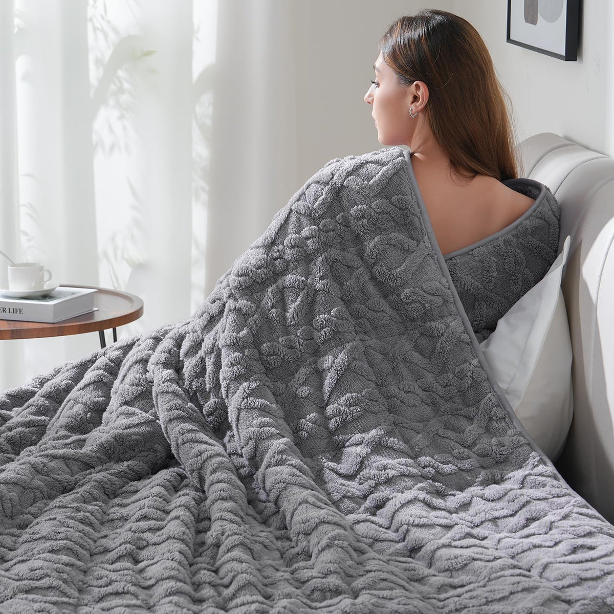 King Size Weighted Blankets for Adults 15lbs,Cream White,80" x 87" - image 12