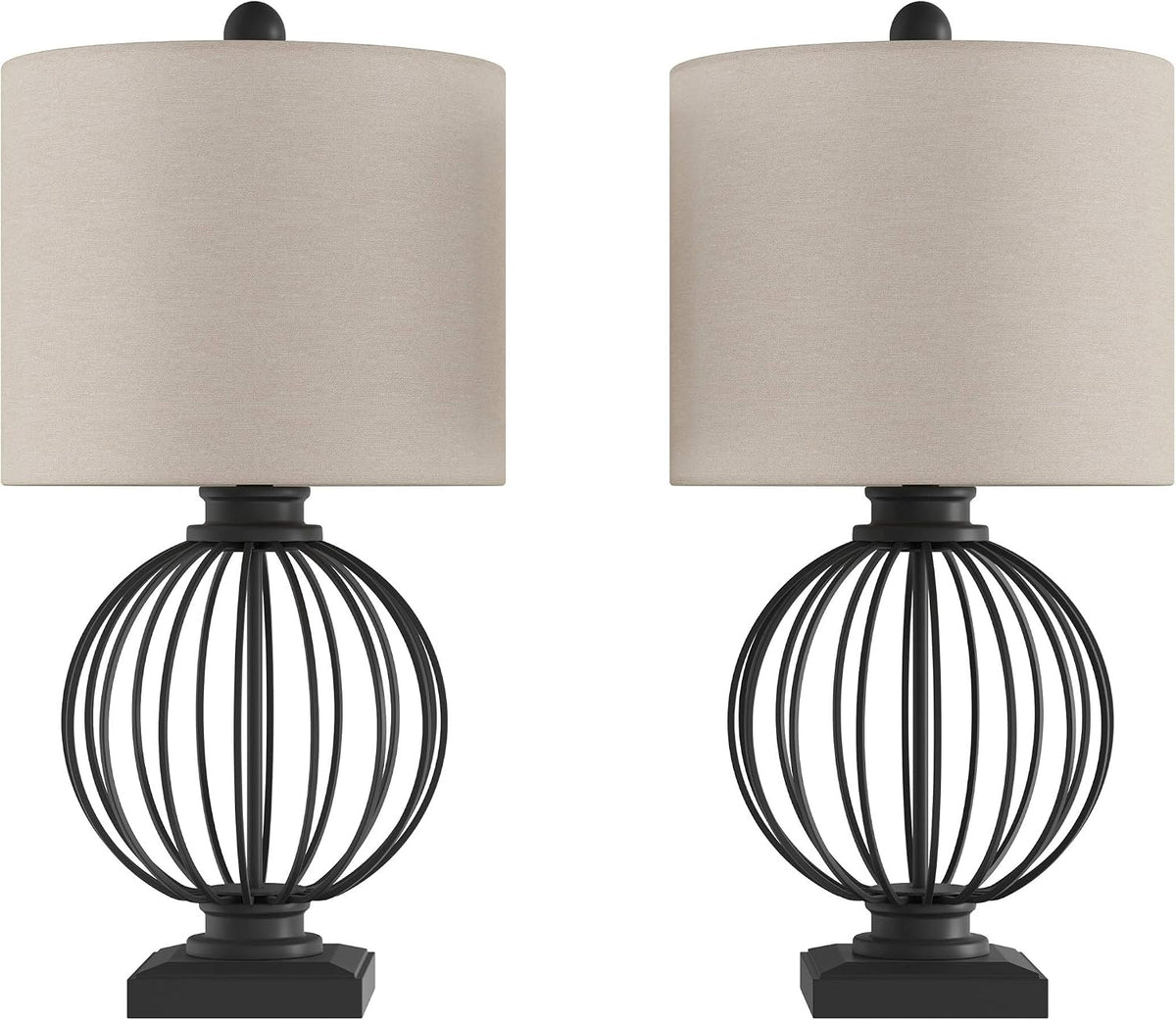 Modern Table Lamps, Black, Set of 2, 13” x 26” - image 2