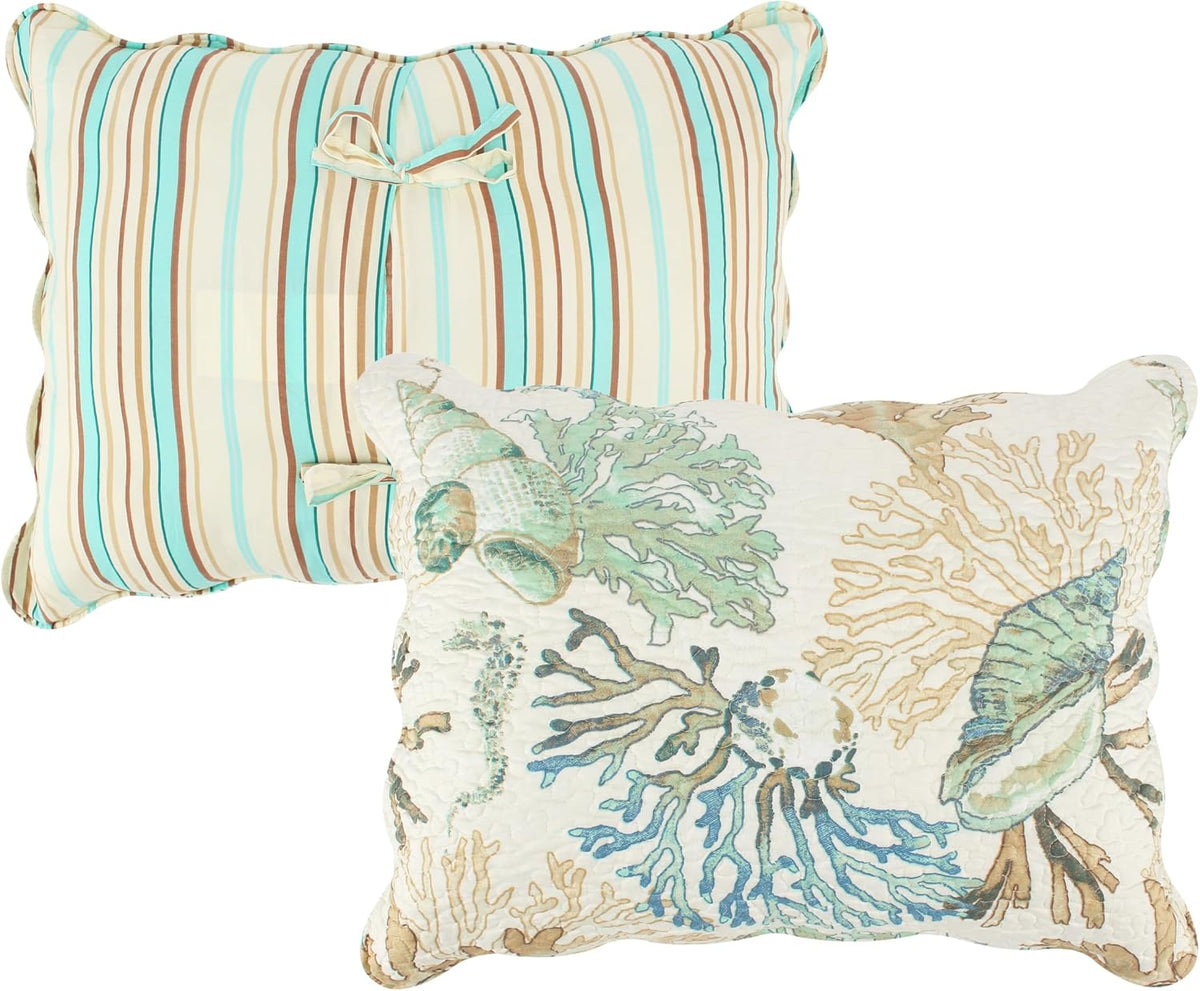 Barefoot Bungalow Atlantis Coastal Quilt Set, 5-Piece King/Cal King, Jade - image 8