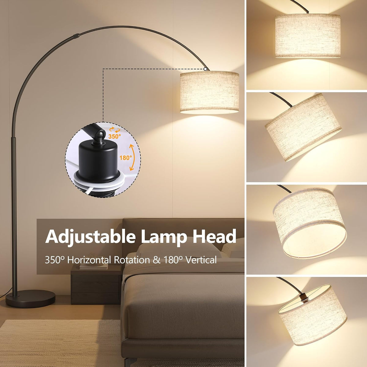 82" Tall Arc Floor Lamp for Living Room, Large Standing Arched Lamp - image 5