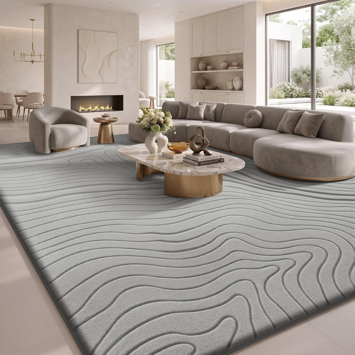 Lemon 8x10 Area Rugs for Living Room Bedroom, Carpet Modern Black Rug - image 11