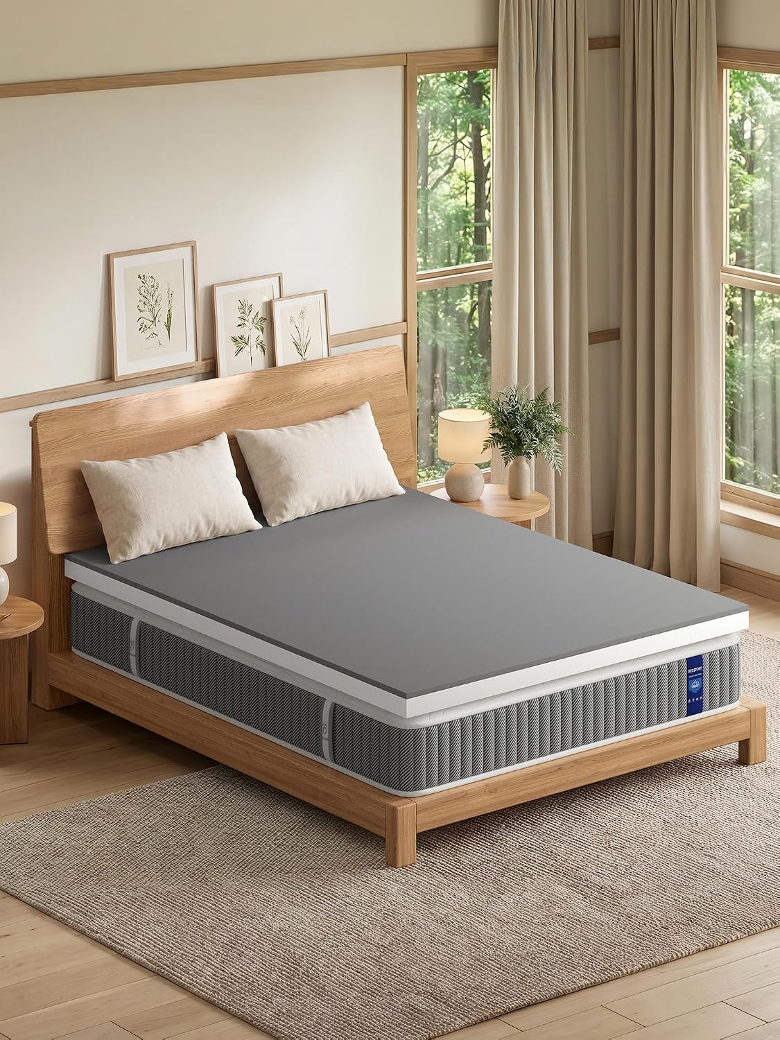 3 Inch Queen Size Extra Firm Mattress Topper, High Density Foam - image 7