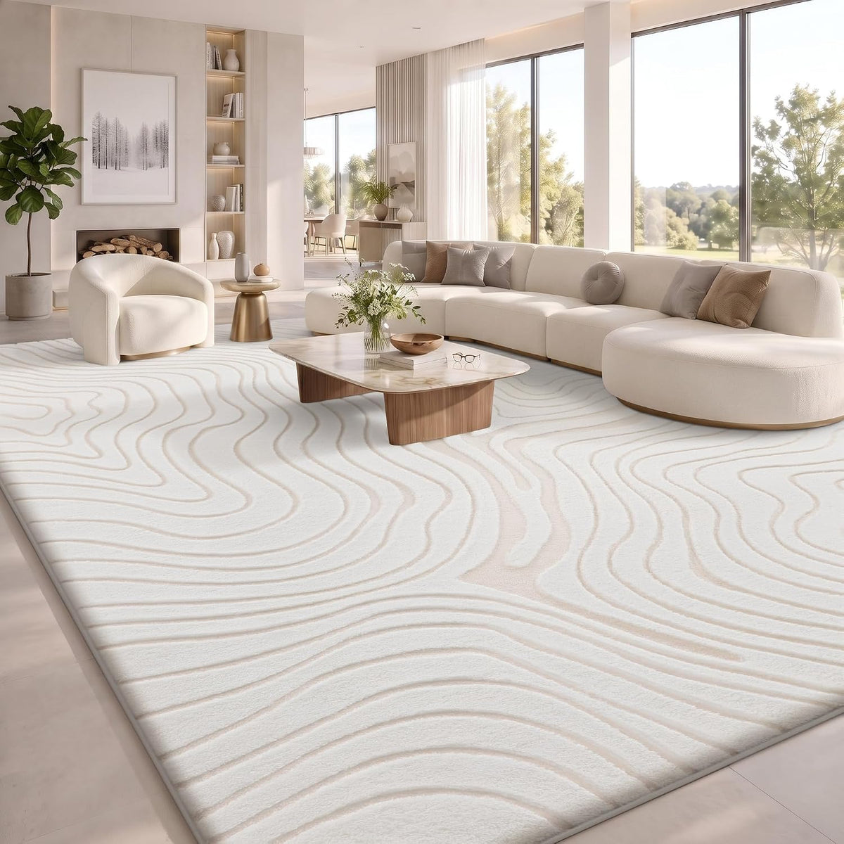 Lemon 8x10 Area Rugs for Living Room Bedroom, Carpet Modern Black Rug - image 10
