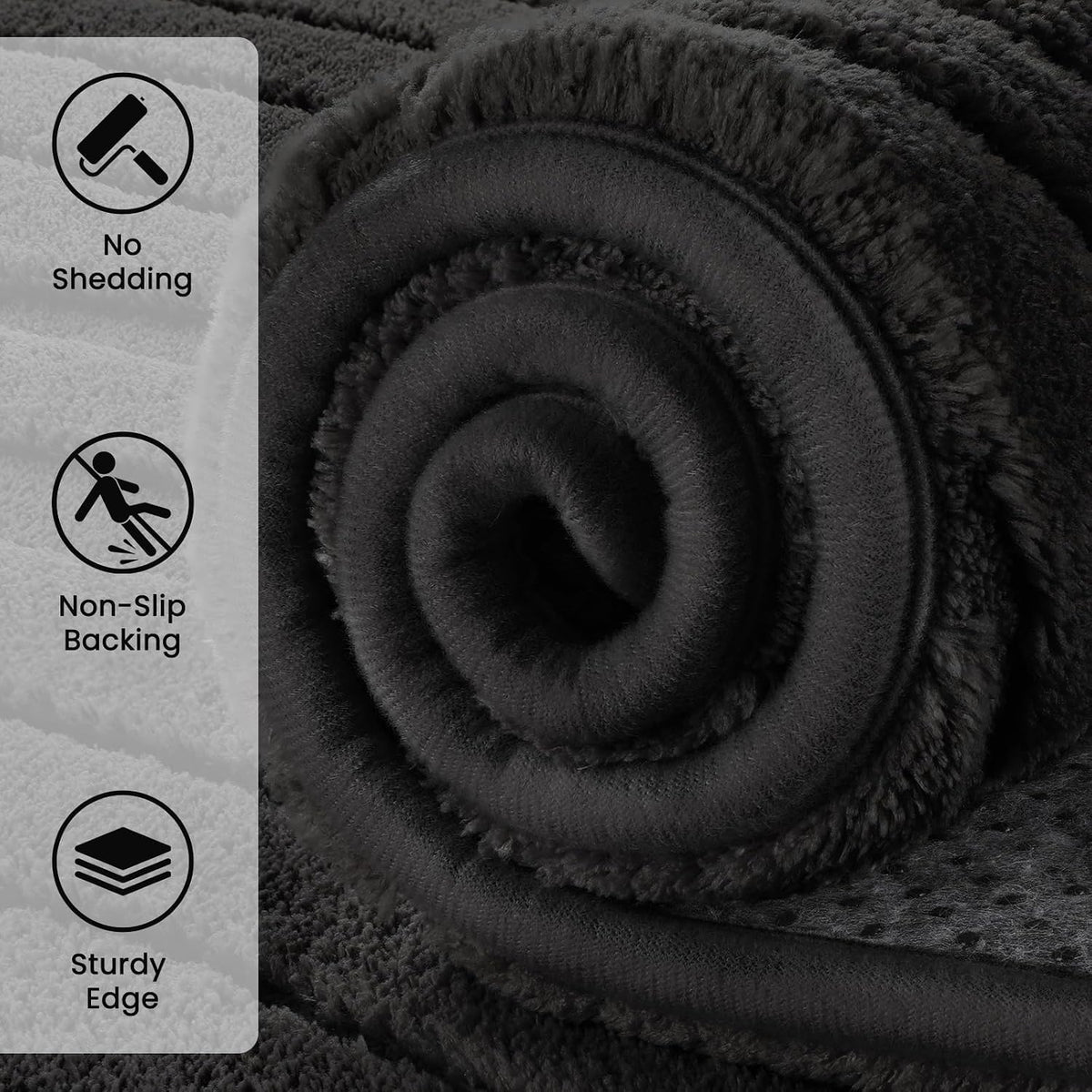 Lemon 8x10 Area Rugs for Living Room Bedroom, Carpet Modern Black Rug - image 3