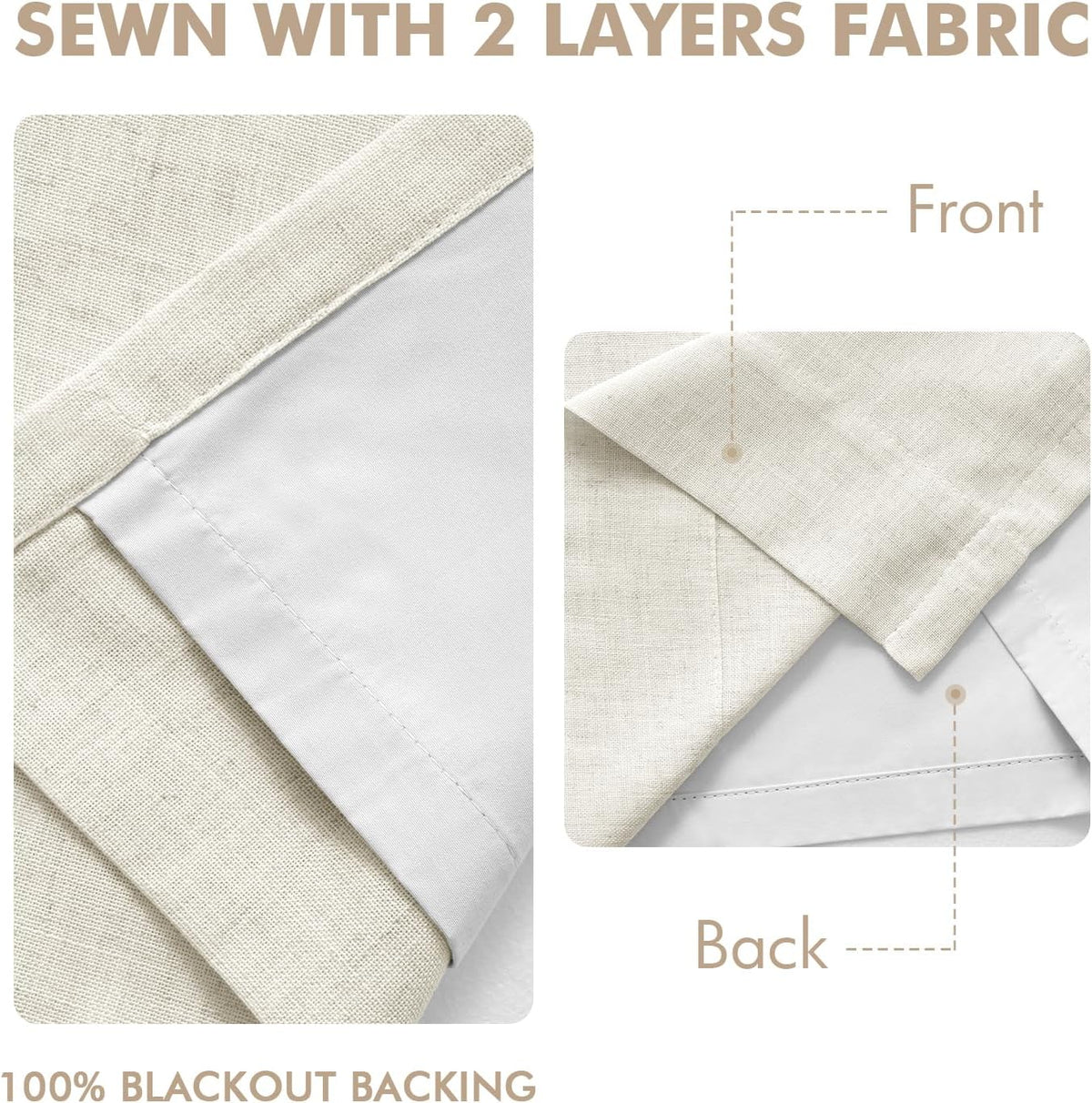 Natural Extra Wide Pinch Pleated Blackout Curtains 60x102 Inches - image 5
