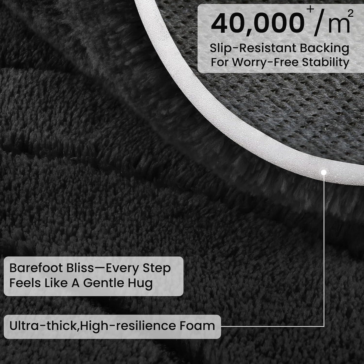 Lemon 8x10 Area Rugs for Living Room Bedroom, Carpet Modern Black Rug - image 4
