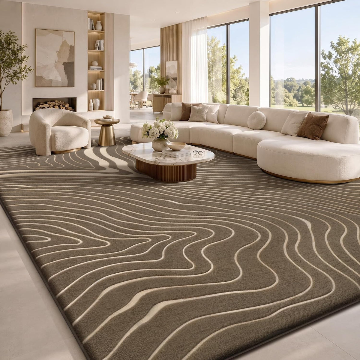 Lemon 8x10 Area Rugs for Living Room Bedroom, Carpet Modern Black Rug - image 12