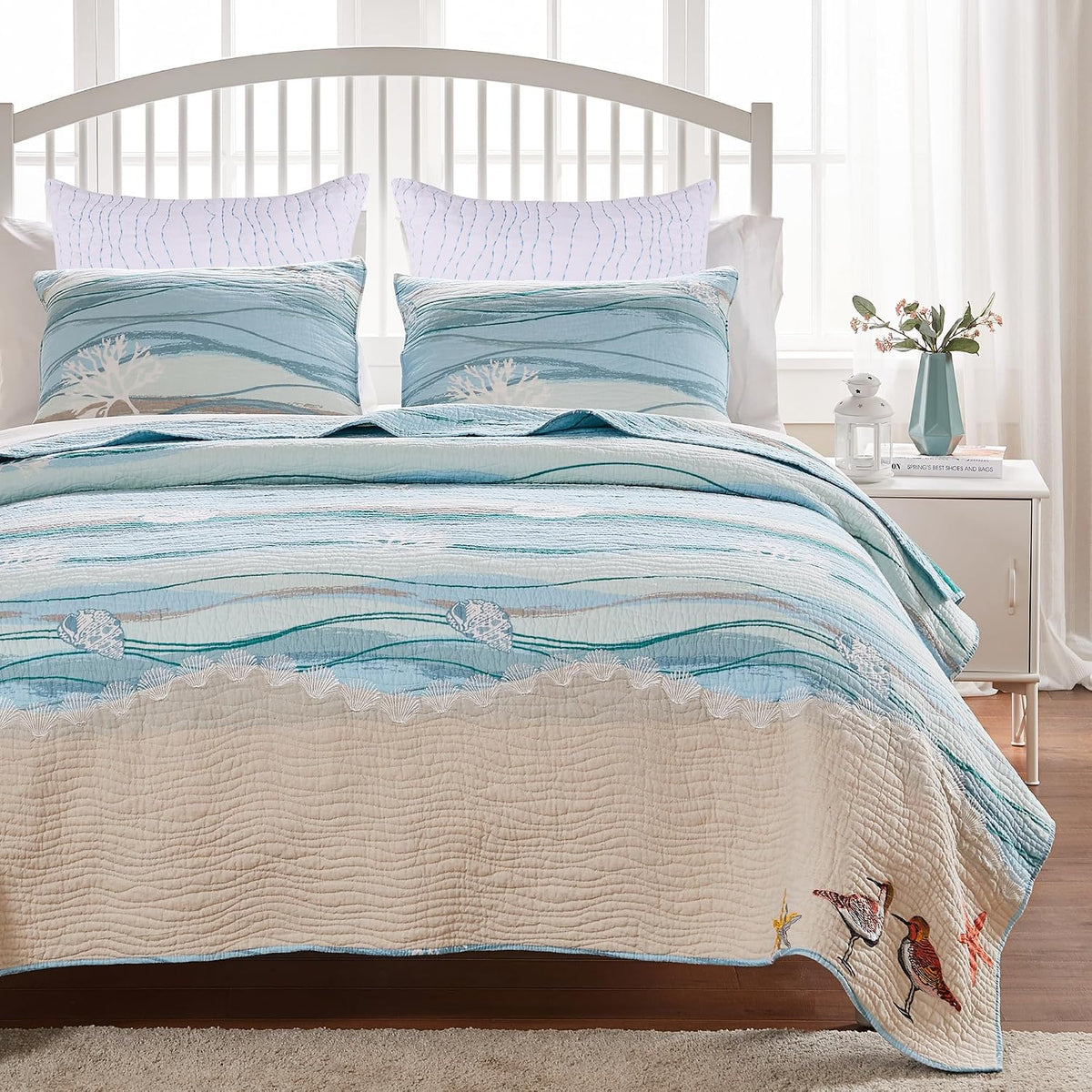 Maui Embroidered Coastal Quilt Set, King/California King (3-Piece) - image 8