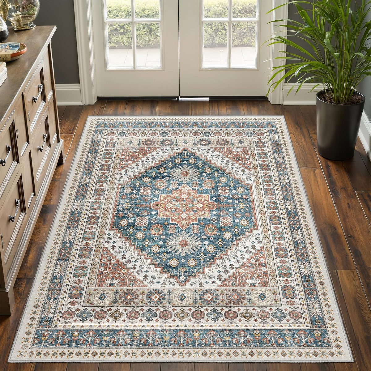 Washable Rugs 8x10 Area Rugs for Living Room, Orange - image 11