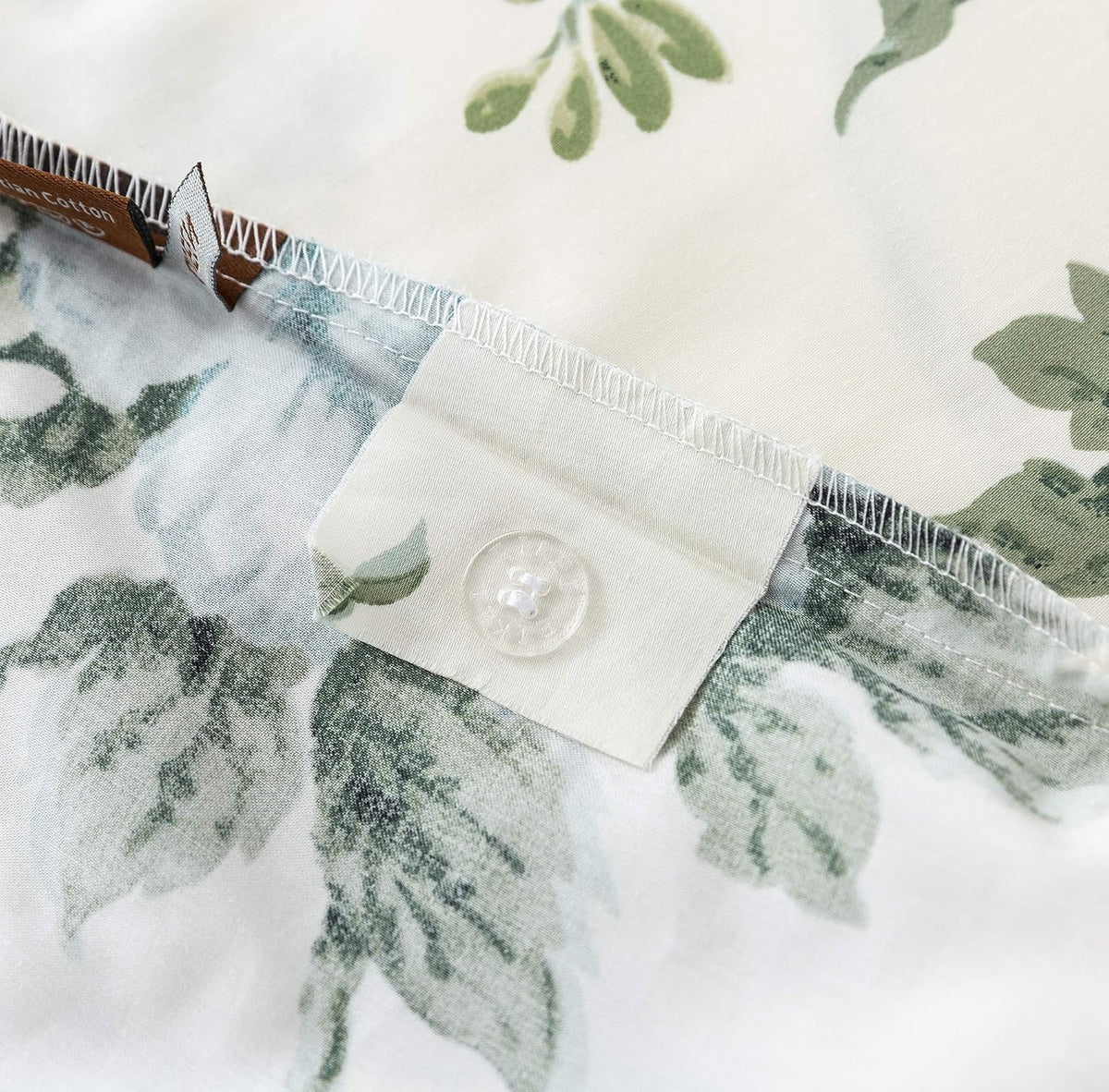 Exotic Modern Floral Print Bedding Birds Flowers Dusty Grey Design 100% Cotton Duvet Cover 3pc Set Hibiscus Blossom Branches in Muted Gray Blue (Super King, Egret White) - image 3