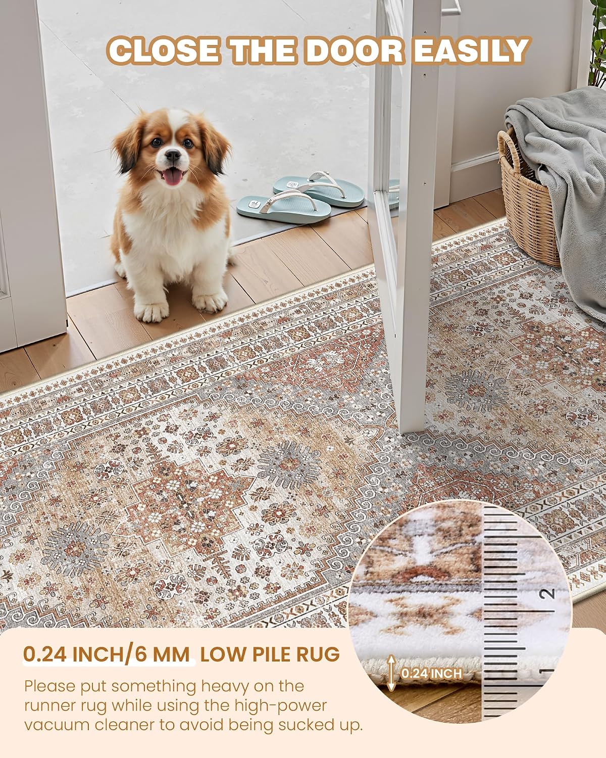 Washable Rugs 8x10 Area Rugs for Living Room, Orange - image 6