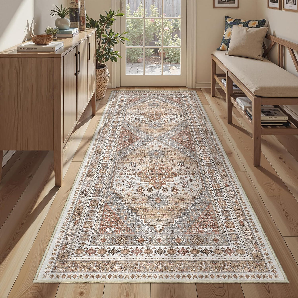Washable Rugs 8x10 Area Rugs for Living Room, Orange - image 12