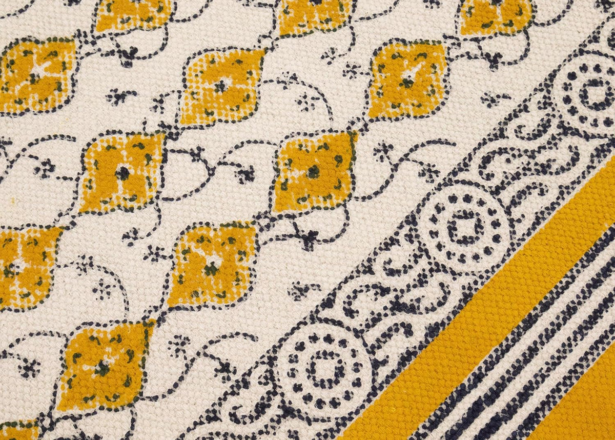 Runner 3x10 Cotton Runner Rug Yellow & Beige Indoor Outdoor 0.19 inches Stone Easy Washable Hand Wash Cotton Carpet Flatweave Rugs for Hallway, Staircases, Corridor - image 7