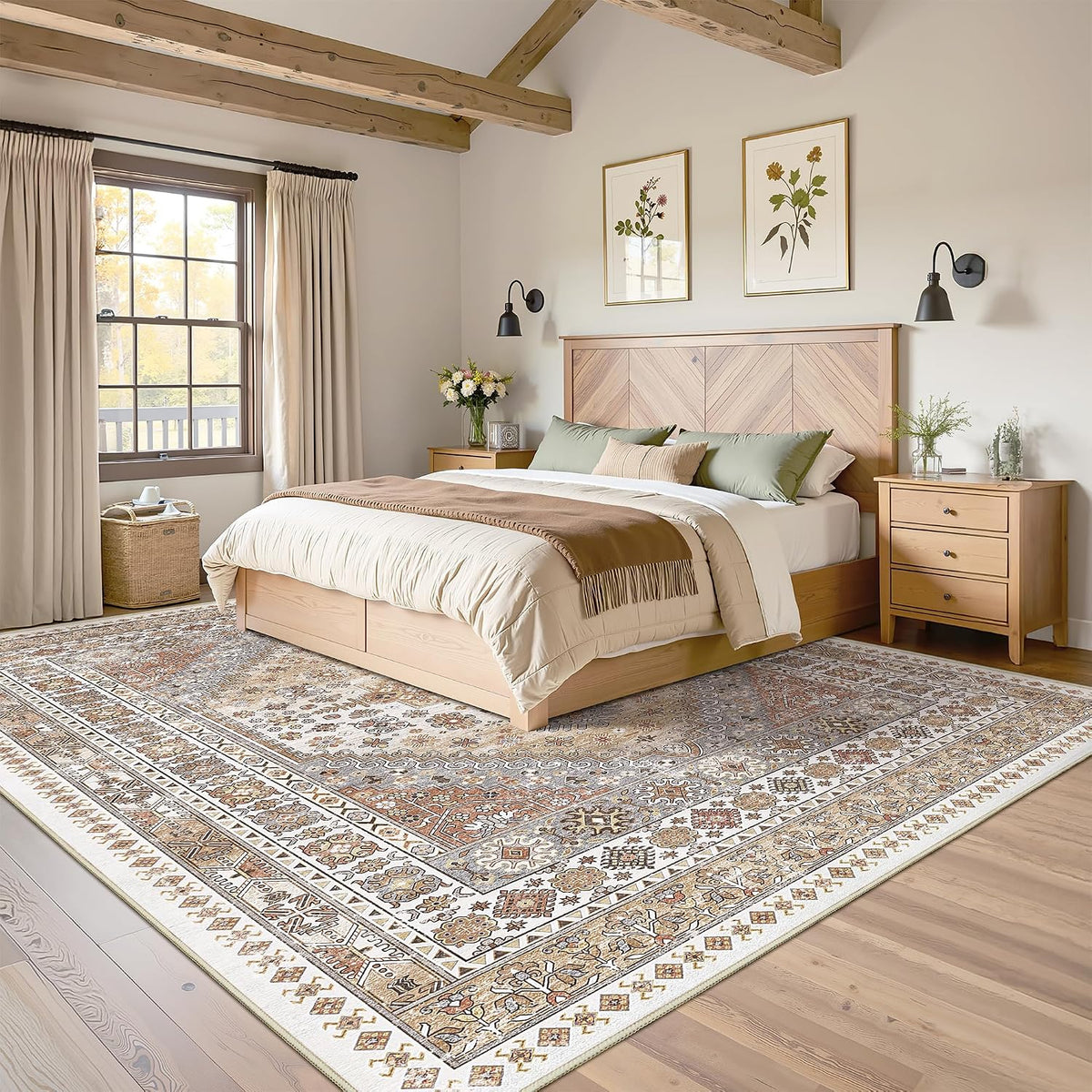 Washable Rugs 8x10 Area Rugs for Living Room, Orange - image 4