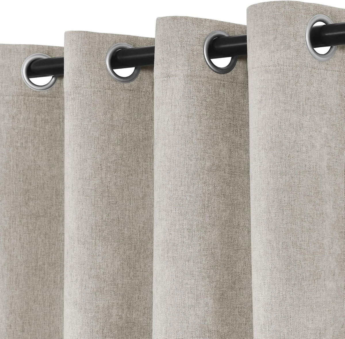 100" Wx84 L Taupe Full Blackout Curtains for Sliding Door, Thermal Insulated Drapery for Living Room Bedroom Windows Patio Door, Modern Chenille Grommet Curtains with Tieback 1 Panel - image 8