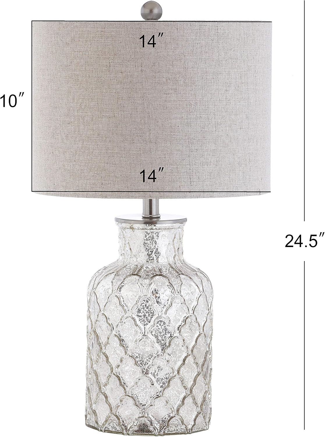 Alvord 24.5" Glass Table Lamp, Mercury Silver, Set of 2 - image 4