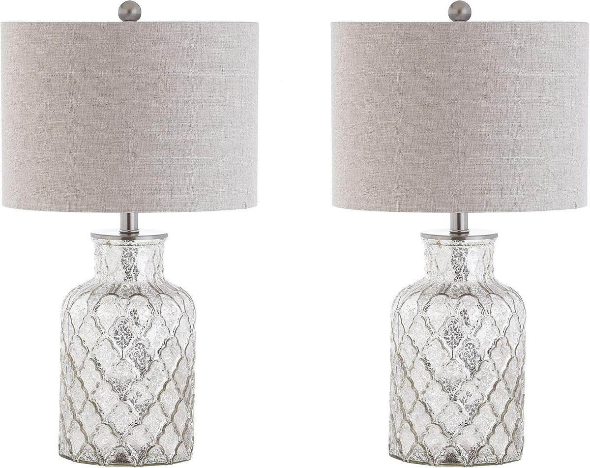 Alvord 24.5" Glass Table Lamp, Mercury Silver, Set of 2 - image 9