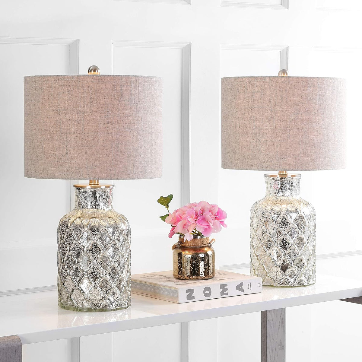 Alvord 24.5" Glass Table Lamp, Mercury Silver, Set of 2 - image 8