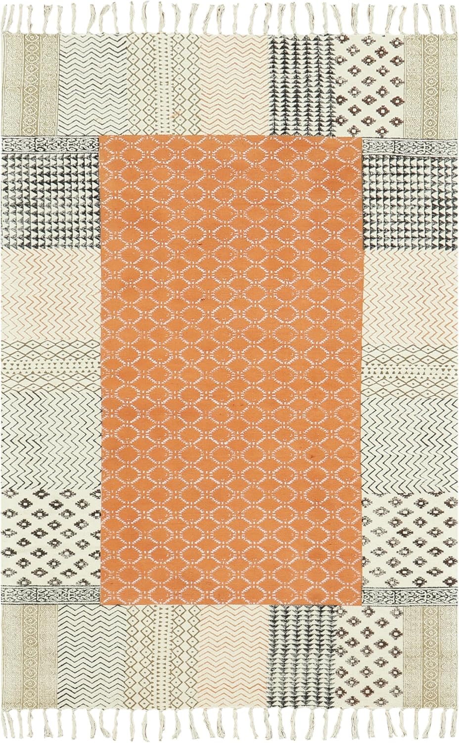 Runner 3x10 Cotton Runner Rug Yellow & Beige Indoor Outdoor 0.19 inches Stone Easy Washable Hand Wash Cotton Carpet Flatweave Rugs for Hallway, Staircases, Corridor - image 11