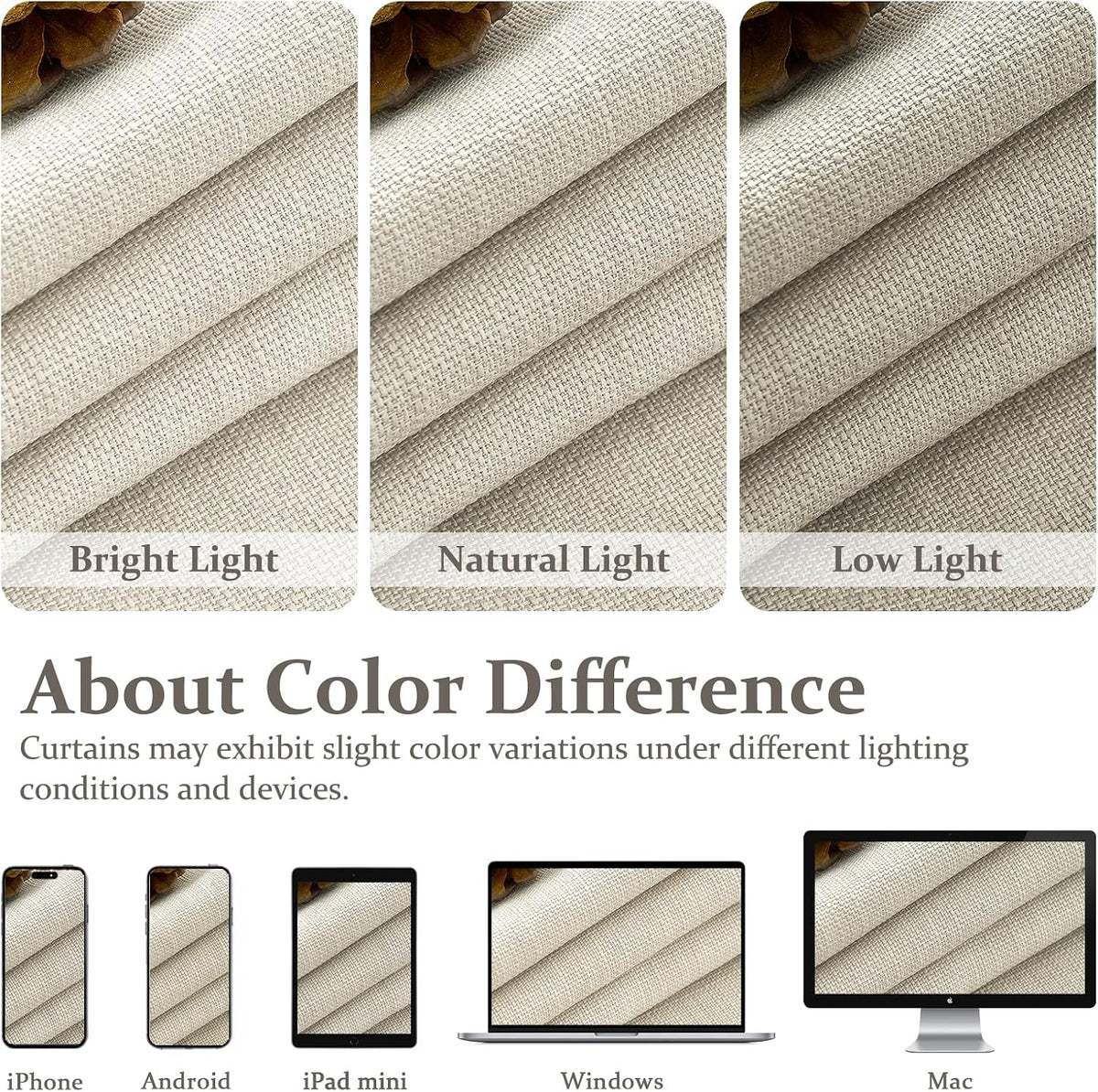 Extra Wide 70 Inch Blackout Curtains 90 Inches Long for Dining Room 2 Panels Set, Memory Trained Pinch Pleated Thermal Sound Dampening Double Layer Linen Blend Ivory Windows Drapes 70x90 Length - image 10