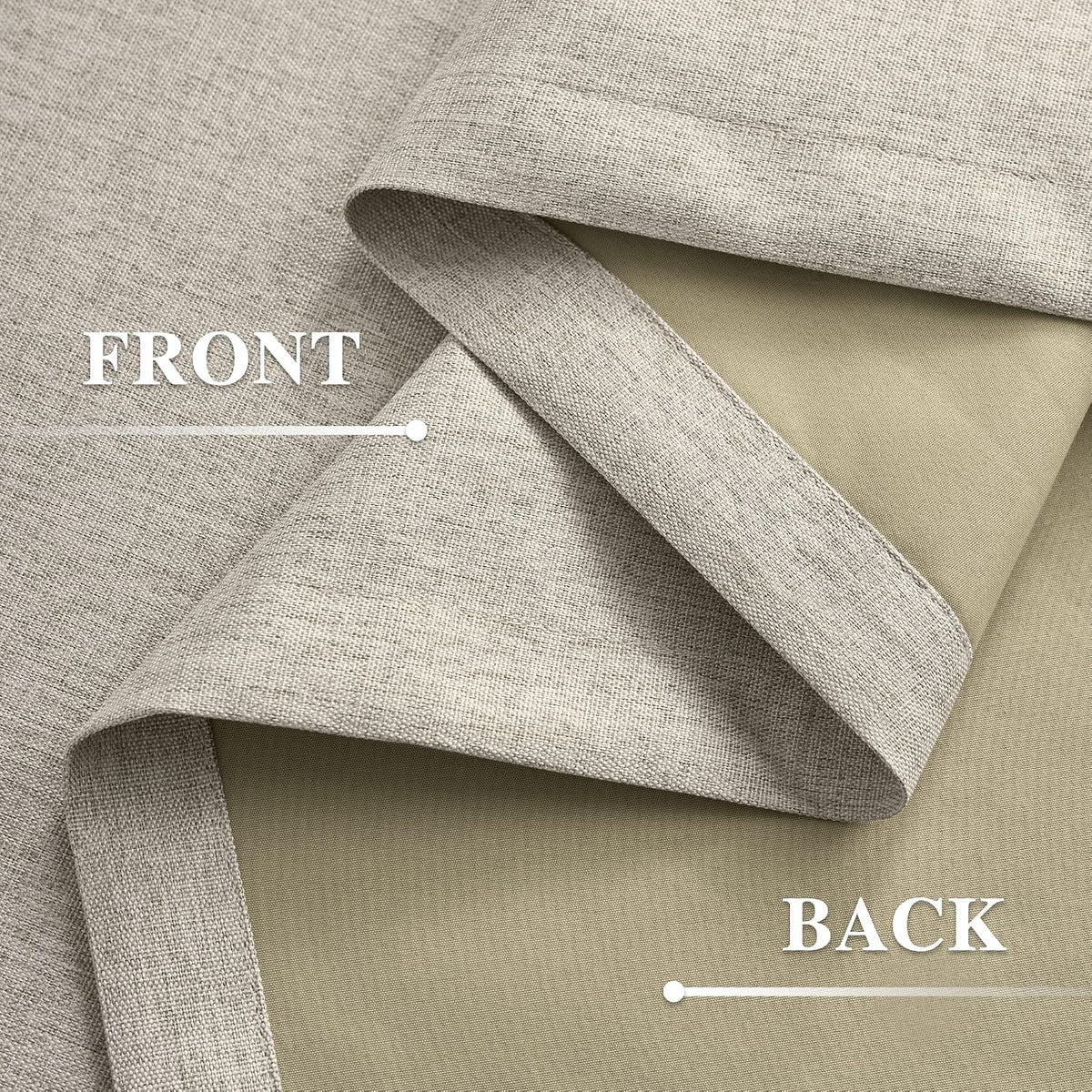 Linen Extra Wide and Extra Long Blackout Curtain 144 Inches Long Beige - image 4