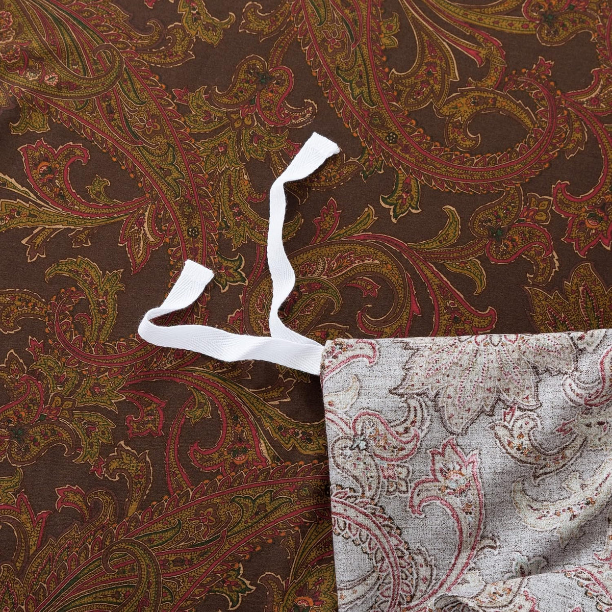 Classical Paisley Duvet Cover 3pc Set Bohemian Bedding Boteh Damask Medallion 400TC Egyptian Cotton Sateen Luxury European Traditional Boho Style Bed Linen (Deep Autumn, King) - image 7