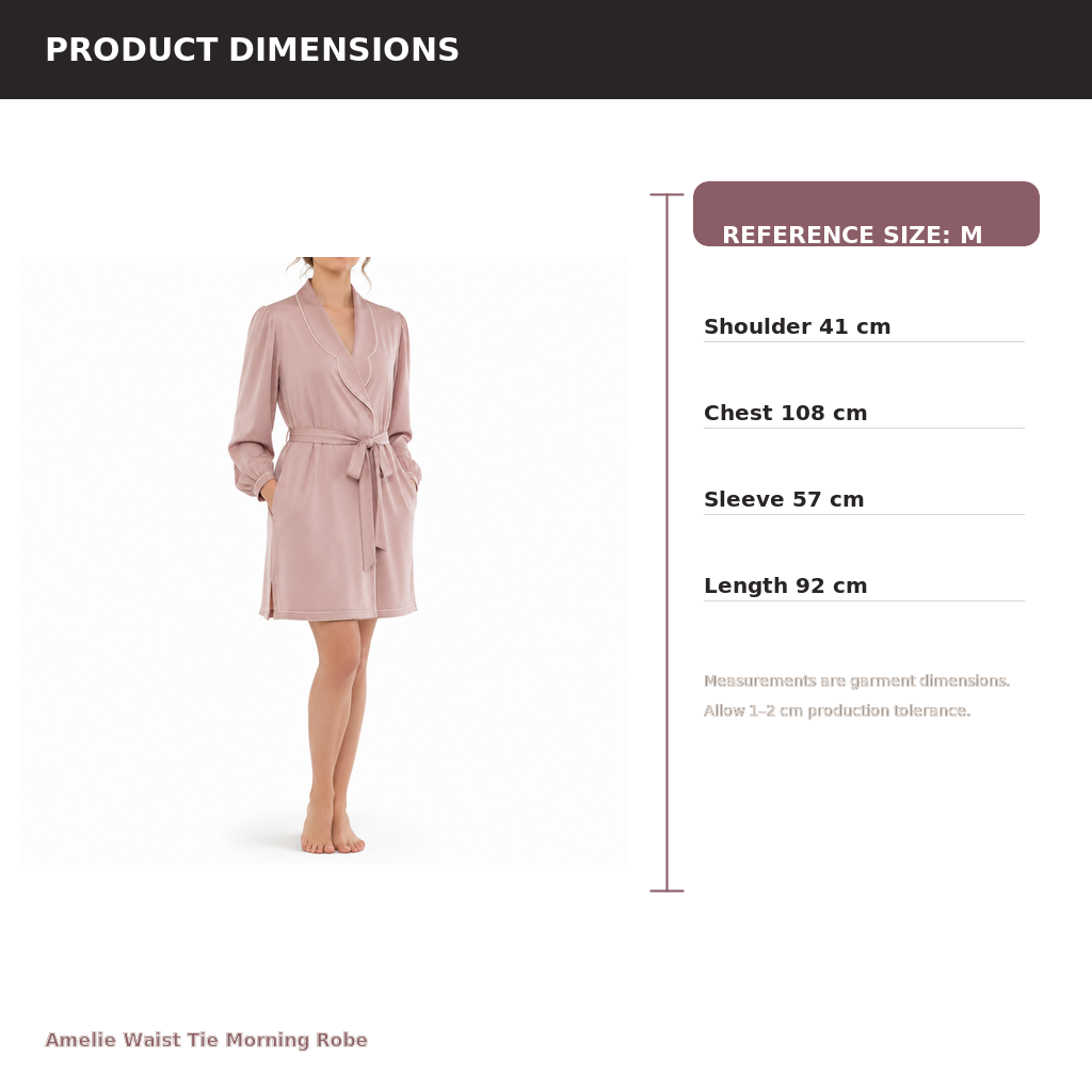 Women's Waist-Tie Morning Robe – Modal Cotton Satin | Mist Ivory & Dust Rose