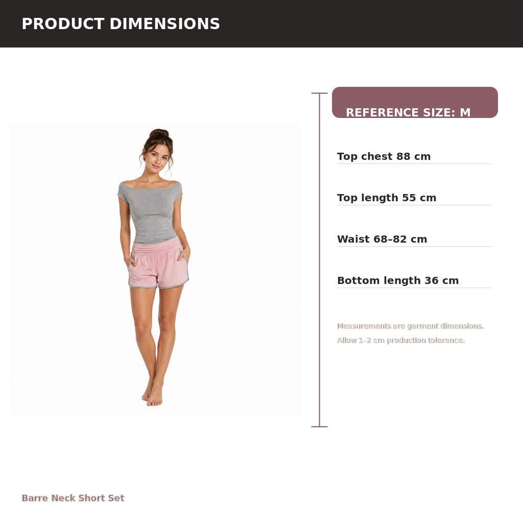 Women's Short Lounge Set – Viscose Modal Knit Mesh | Ballet Pink & Heather Grey