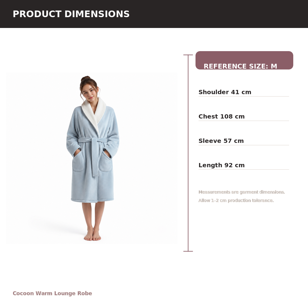 Women's Warm Cocoon Lounge Robe – Brushed Modal Cotton Knit | Cloud White & Mist Blue