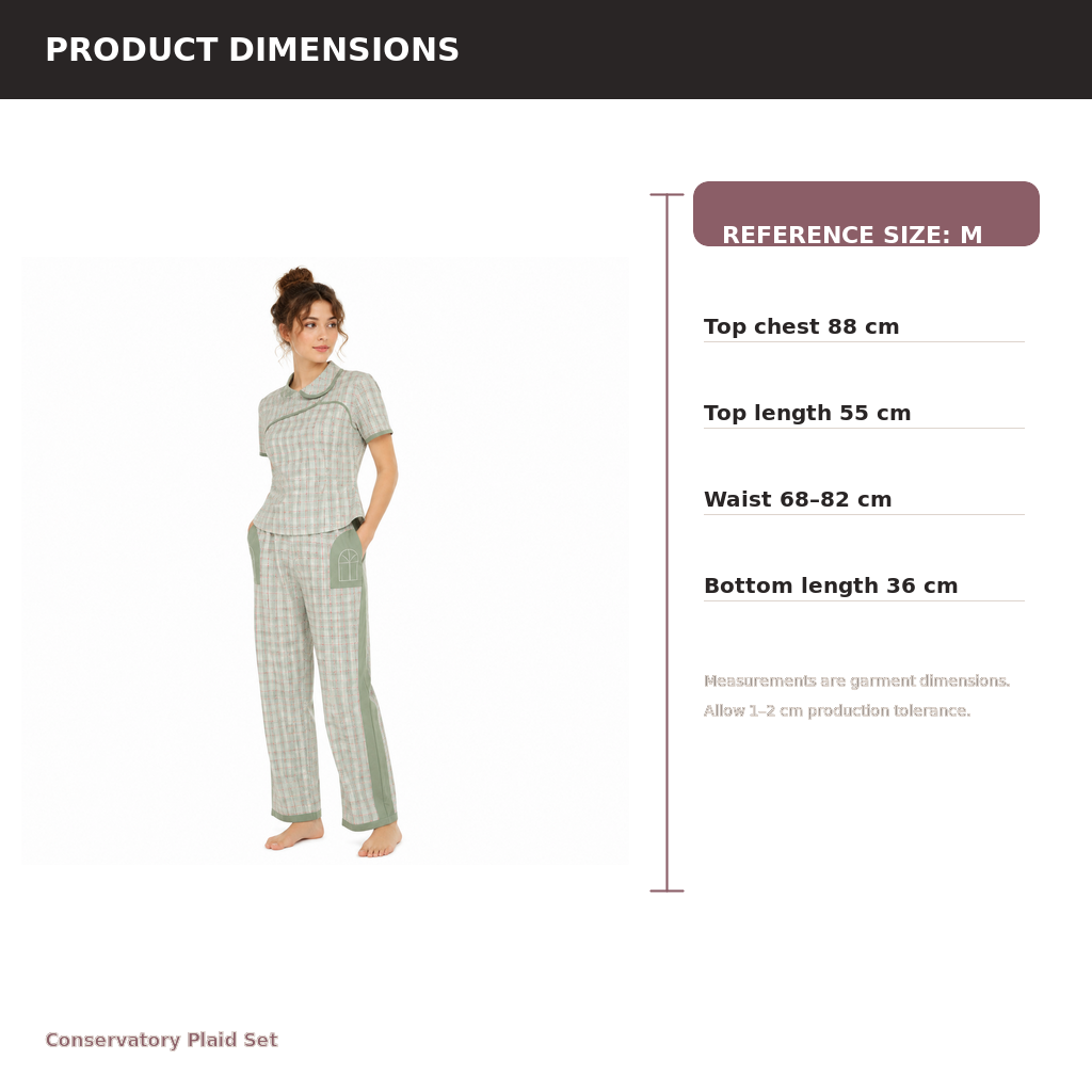 Women's Plaid Lounge Set – Cotton Modal Embroidered Interlock | Sage & Rose Cream