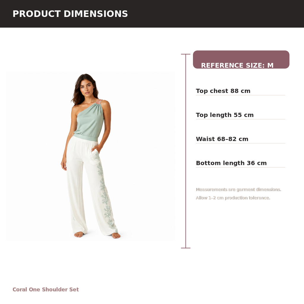 Women's One-Shoulder Lounge Set – Modal Jersey Recycled Satin | Pearl White & Seafoam