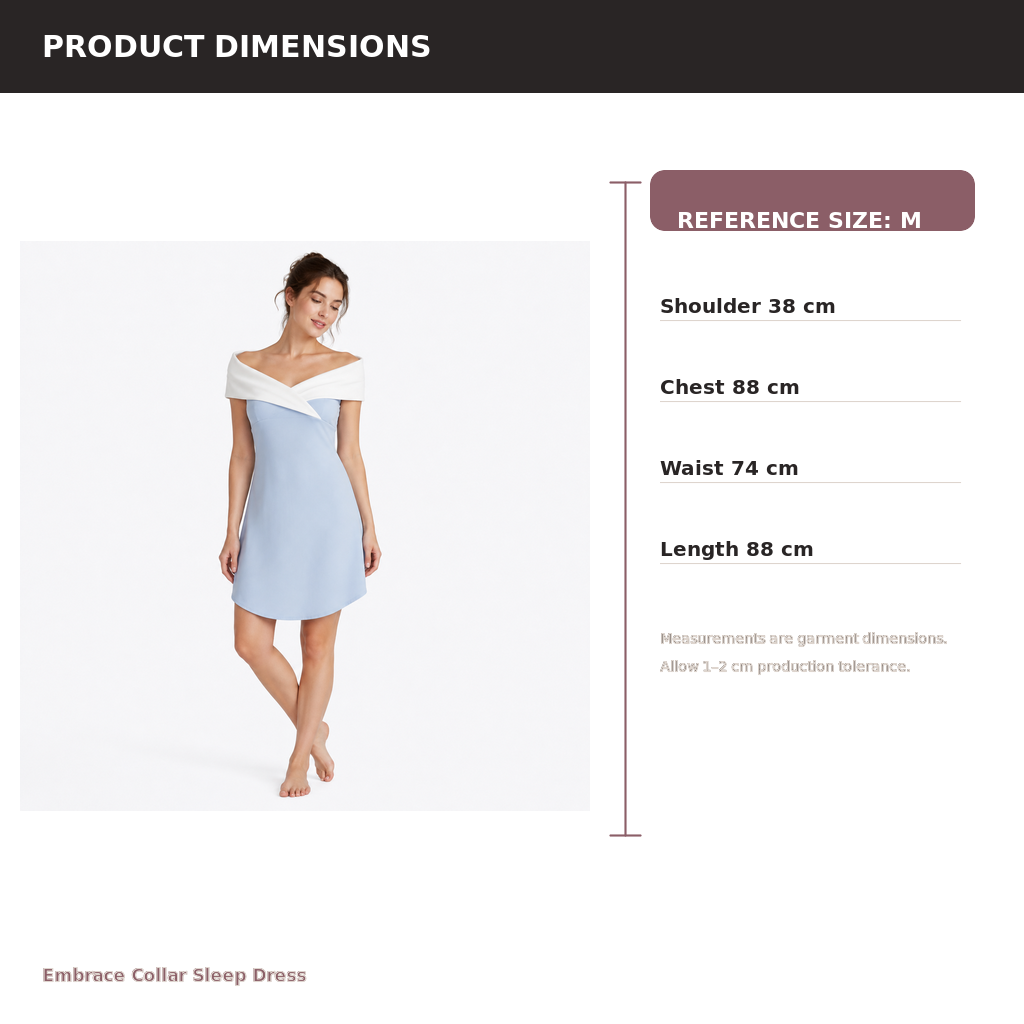 Women's Collar Sleep Dress – Brushed Modal Cotton Knit | Cloud White & Mist Blue