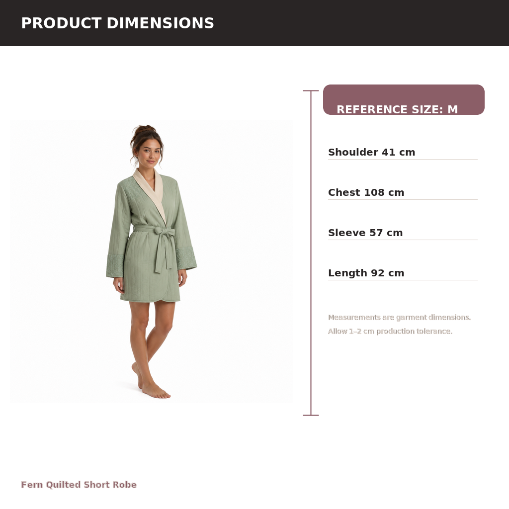 Women's Quilted Short Robe – Cotton Modal Embroidered Knit | Sage & Rose Cream