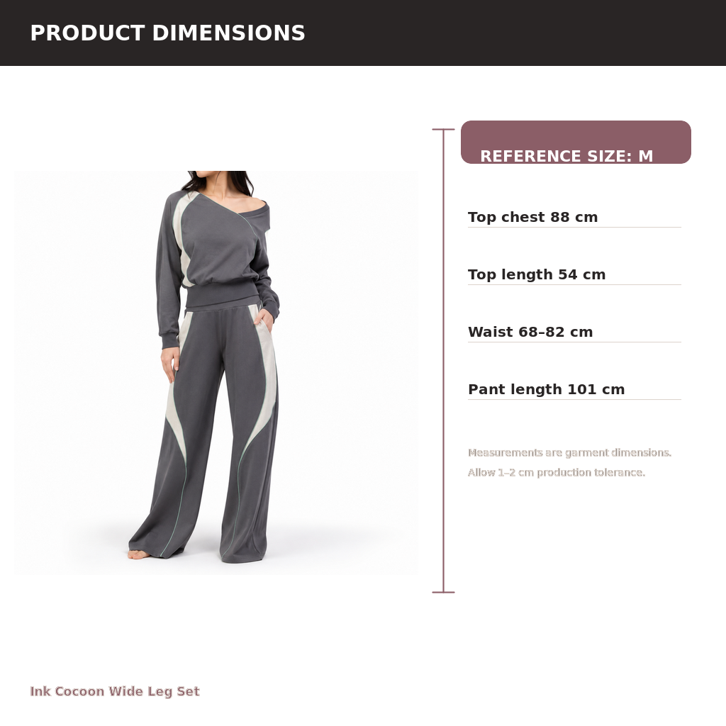 Women's Wide-Leg Cocoon Lounge Set – Lyocell Cotton Jacquard | Moon White & Ink Grey