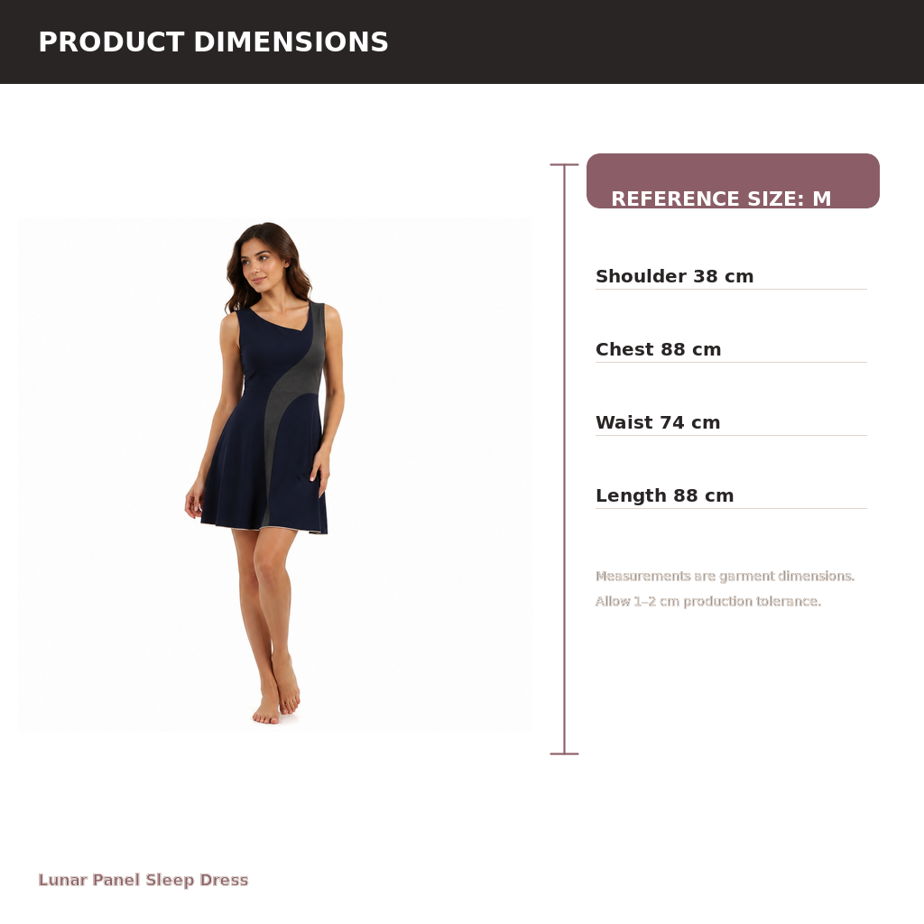 Women's Panel Sleep Dress – Modal Tech Jersey Reflective | Midnight Navy & Silver