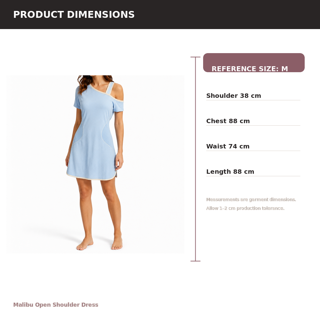 Women's Open-Shoulder Sleep Dress – Cotton Modal Rib Jersey | Sun Cream & Sky Blue