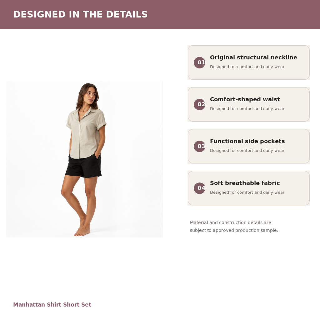 Women's Shirt & Shorts Lounge Set – TENCEL Modal Jersey | Gallery Black & Stone