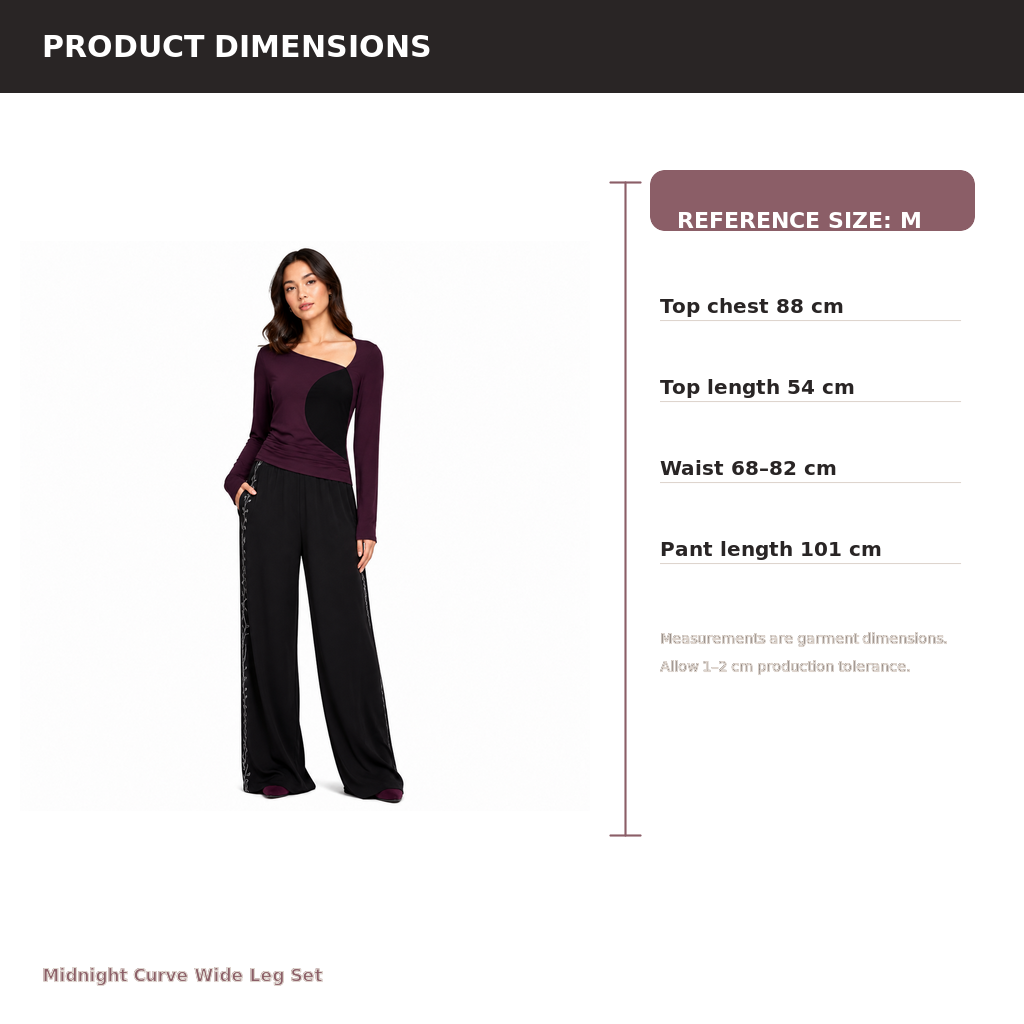 Women's Wide-Leg Curve Lounge Set – Recycled Satin Modal Jersey | Midnight Plum & Black