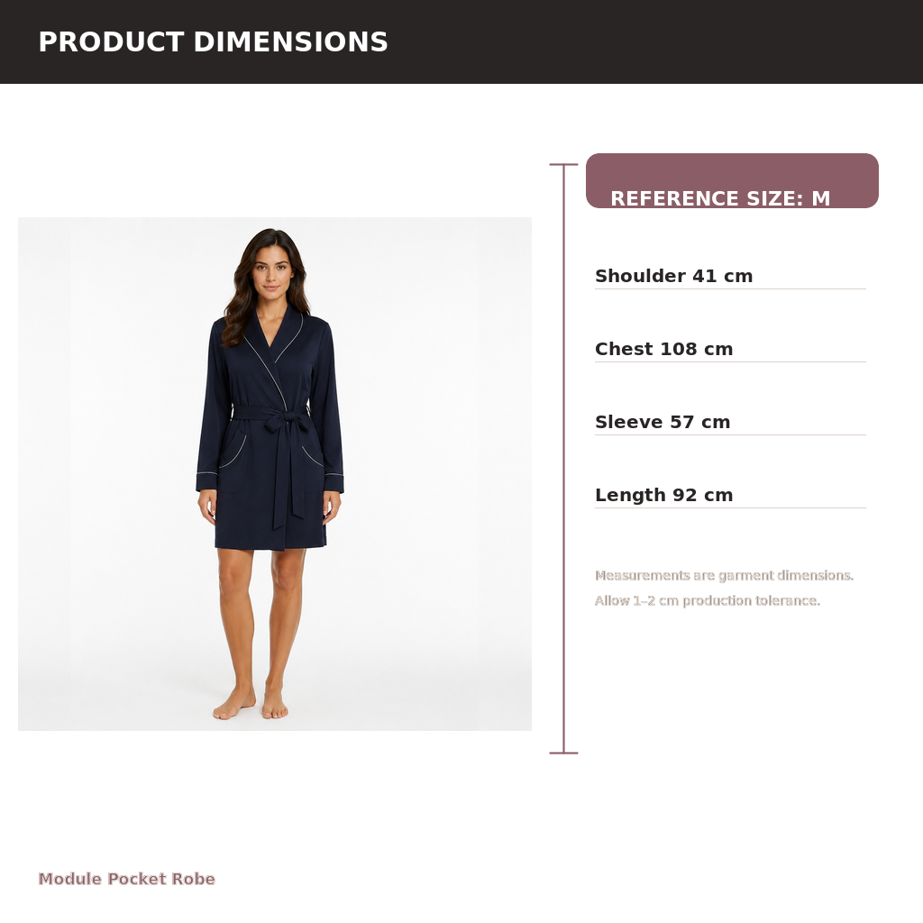 Women's Utility Pocket Robe – Modal Tech Jersey | Midnight Navy & Silver