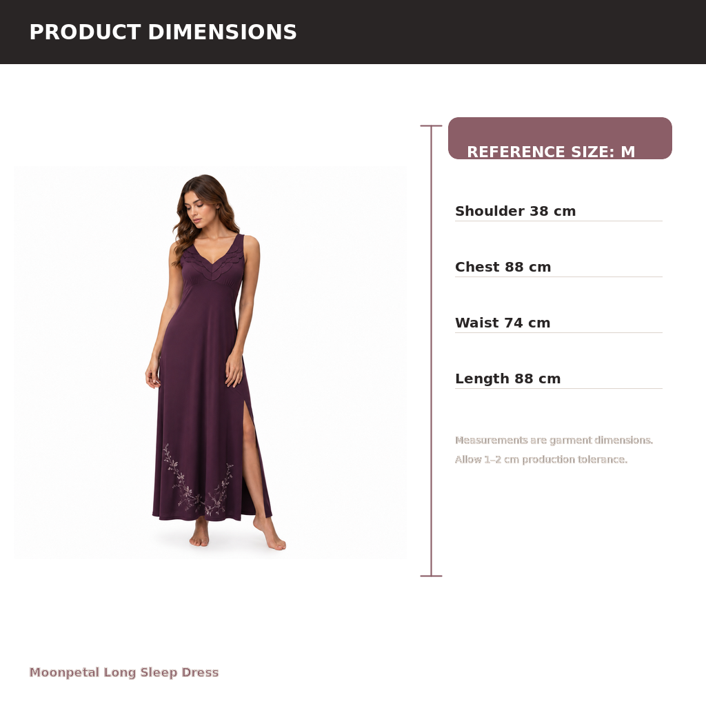 Women's Long Satin Sleep Dress – Recycled Satin Modal Jersey | Midnight Plum & Black