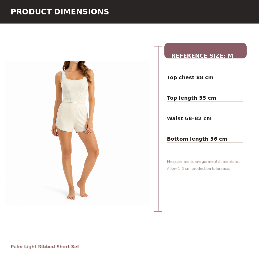Women's Ribbed Short Lounge Set – Cotton Modal Rib Jersey | Sun Cream & Sky Blue