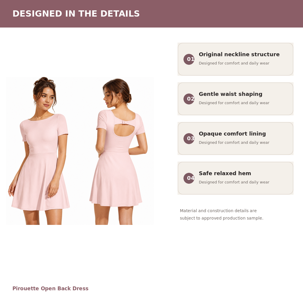 Women's Open-Back Sleep Dress – Viscose Modal Soft Mesh Knit | Ballet Pink & Heather Grey