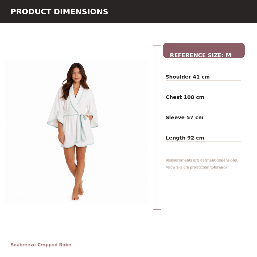 Women's Cropped Lounge Robe – Modal Jersey Recycled Satin | Pearl White & Seafoam