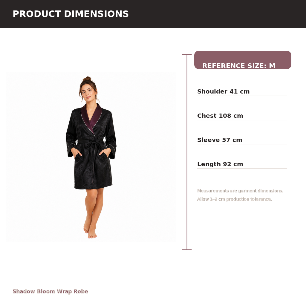 Women's Wrap Robe – Recycled Satin Modal Jersey | Midnight Plum & Black
