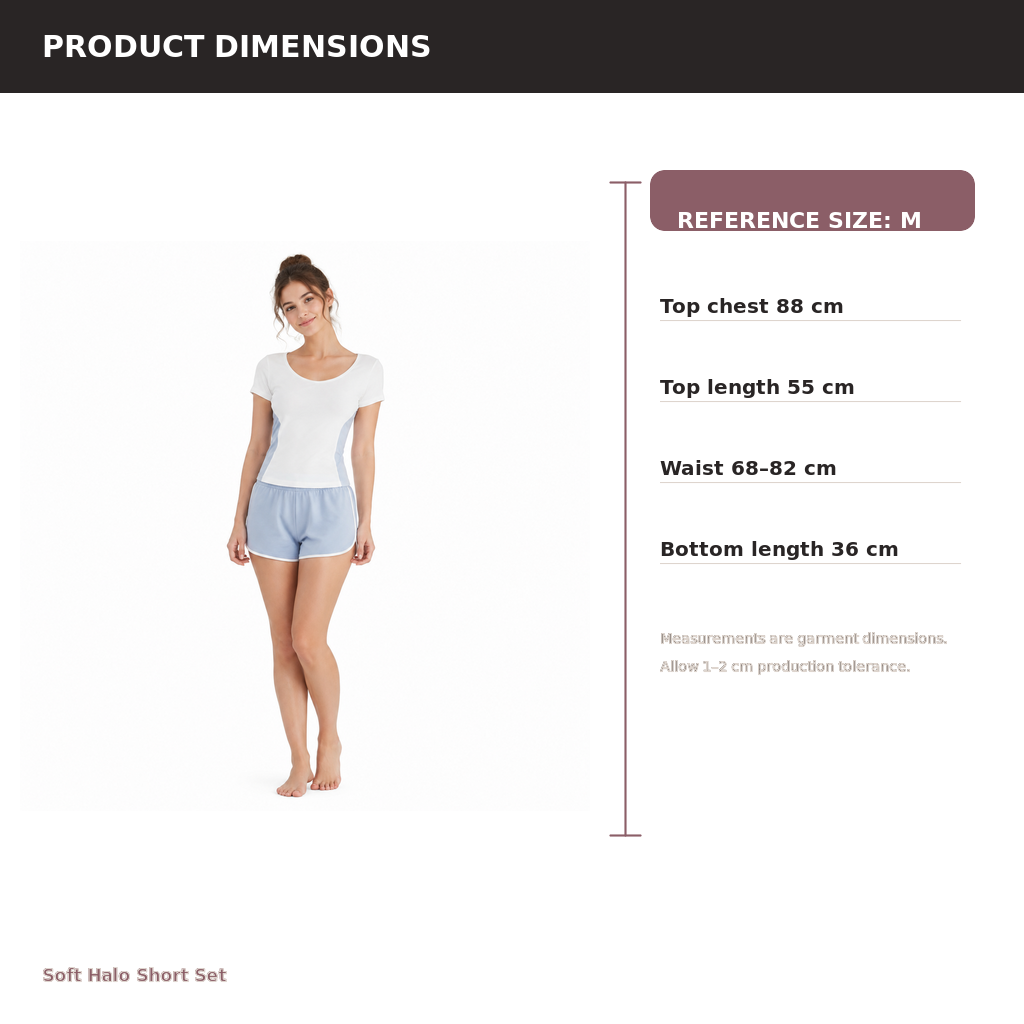 Women's Soft Short Lounge Set – Brushed Modal Cotton Knit | Cloud White & Mist Blue
