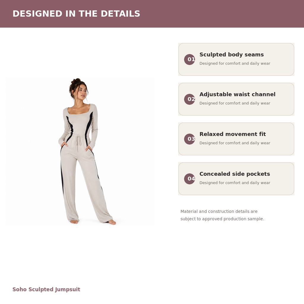 Women's Sculpted Lounge Jumpsuit – TENCEL Modal Jersey | Gallery Black & Stone