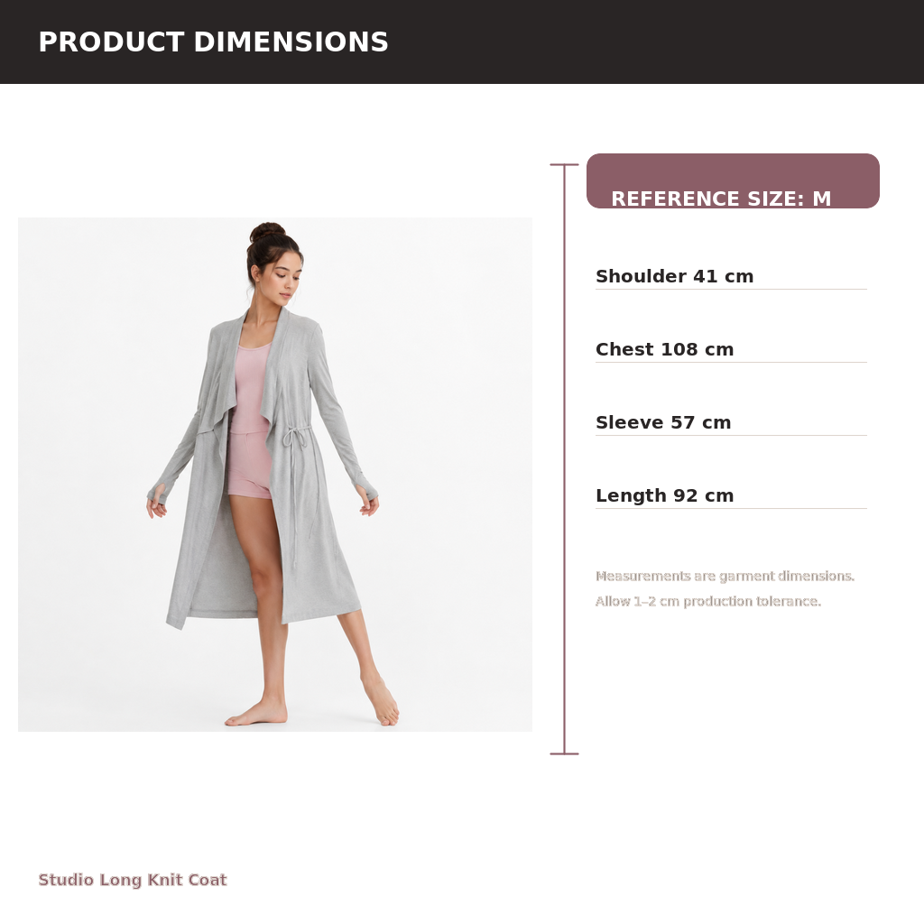 Women's Long Knit Lounge Coat – Viscose Modal Soft Mesh | Ballet Pink & Heather Grey