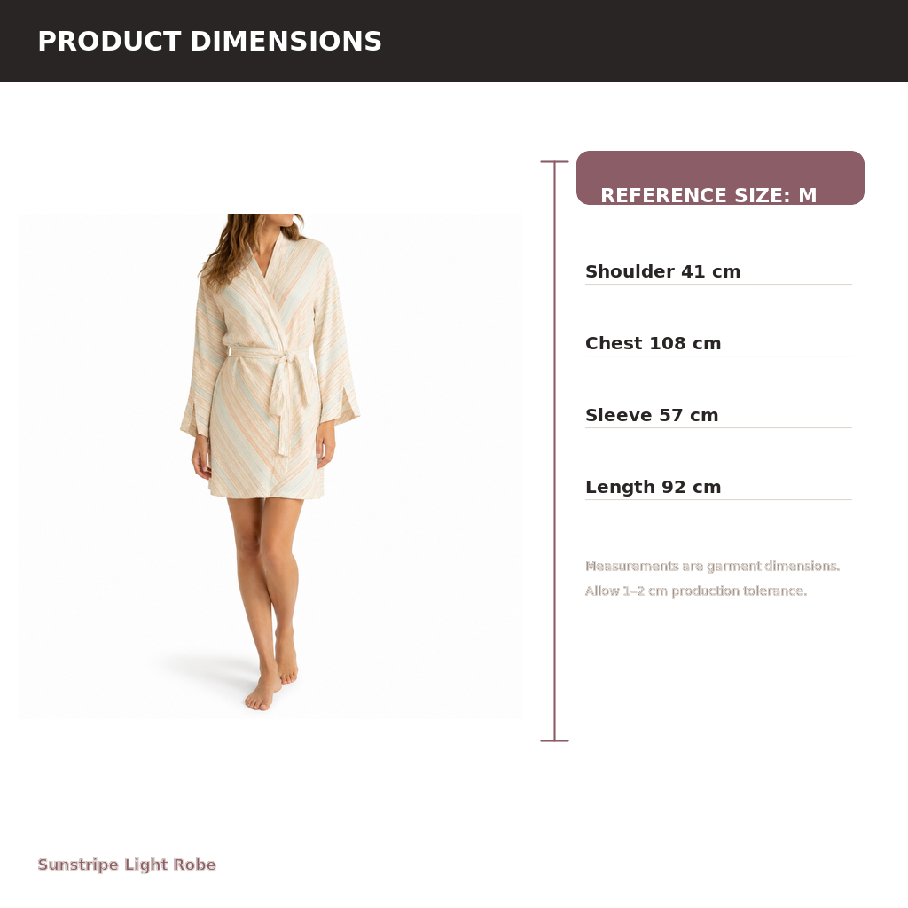 Women's Lightweight Lounge Robe – Cotton Modal Rib Jersey | Sun Cream & Sky Blue