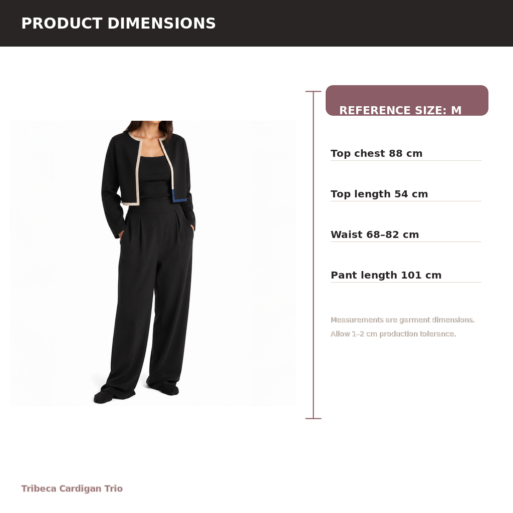 Women's Cardigan 3-Piece Lounge Set – TENCEL Modal Rib | Gallery Black & Stone