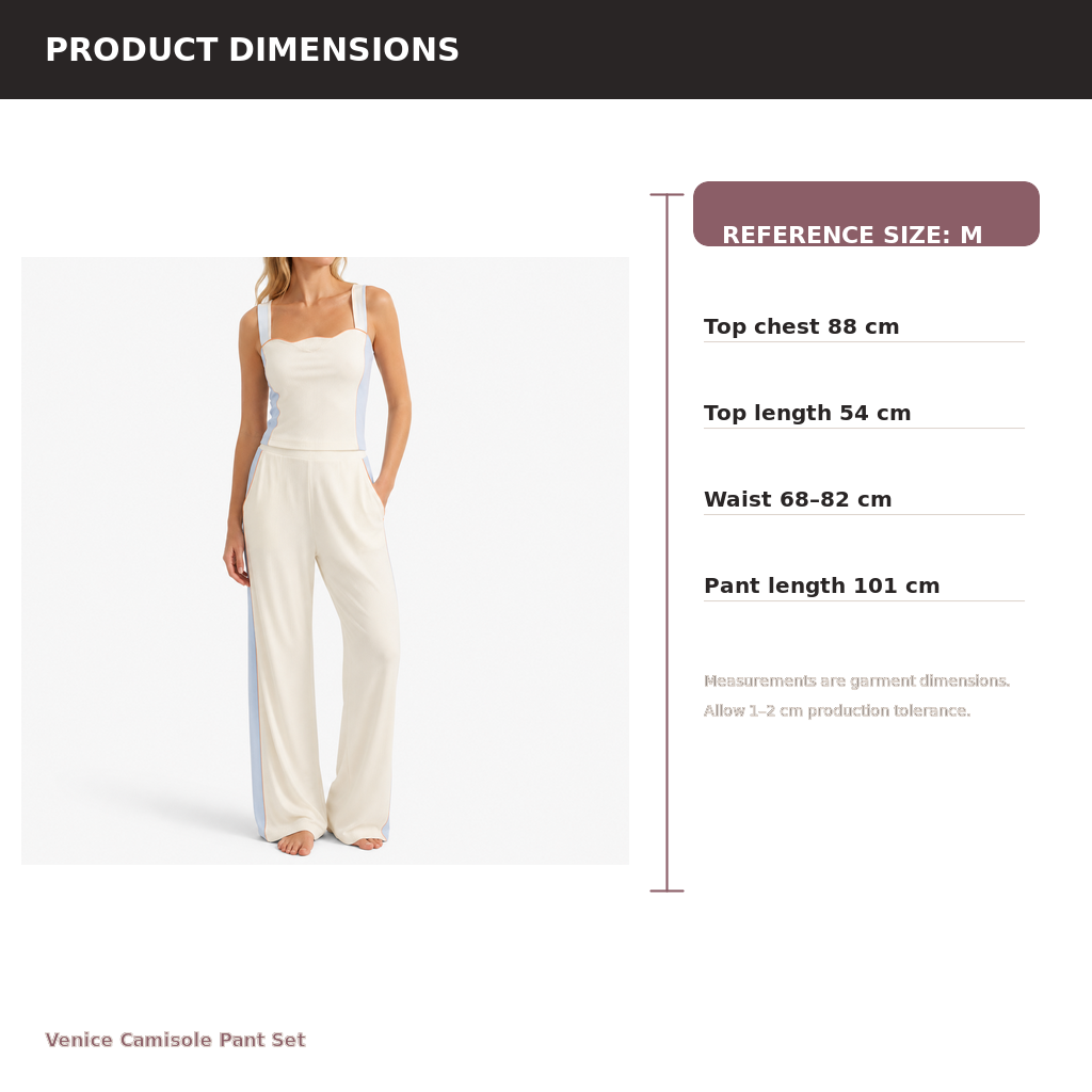 Women's Camisole & Wide-Leg Pant Lounge Set – Cotton Modal Jersey | Sun Cream & Sky Blue